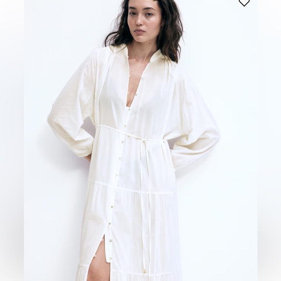 H&M Dresses & Skirts - Plus Size White Tiered Maxi Dress